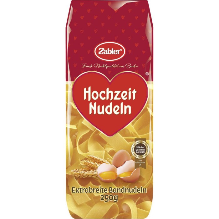 Zabler Hochzeit Nudeln Extrabreite Bandnudeln 250g
