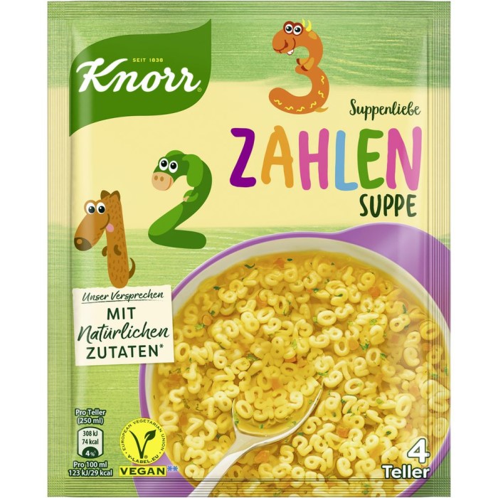 Knorr Suppenliebe Zahlensuppe vegan ergibt 1 Liter