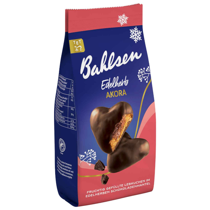 Bahlsen Akora Edelherb gefüllte Lebkuchenherzen Weihnachtsgebäck 150g