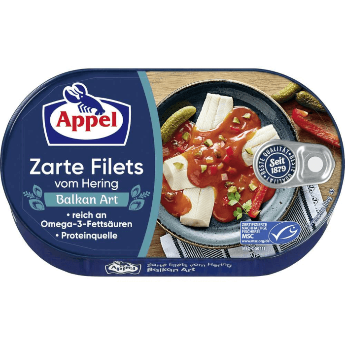 Appel Zarte Heringsfilets Balkan Art 200g / 7.05oz