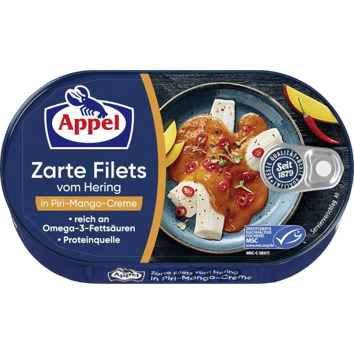 Appel Zarte Heringsfilets in Piri-Mango-Creme 200g / 7.05oz