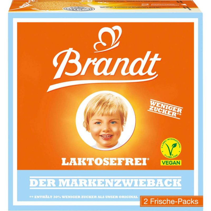 Brandt Zwieback Laktosefrei, Vegan 225g / 7.93oz