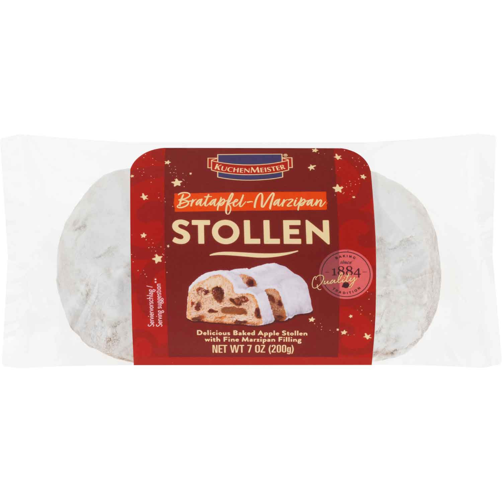 KuchenMeister Kleiner Bratapfel-Marzipan Christstollen Weihnachtsgebäck 200g