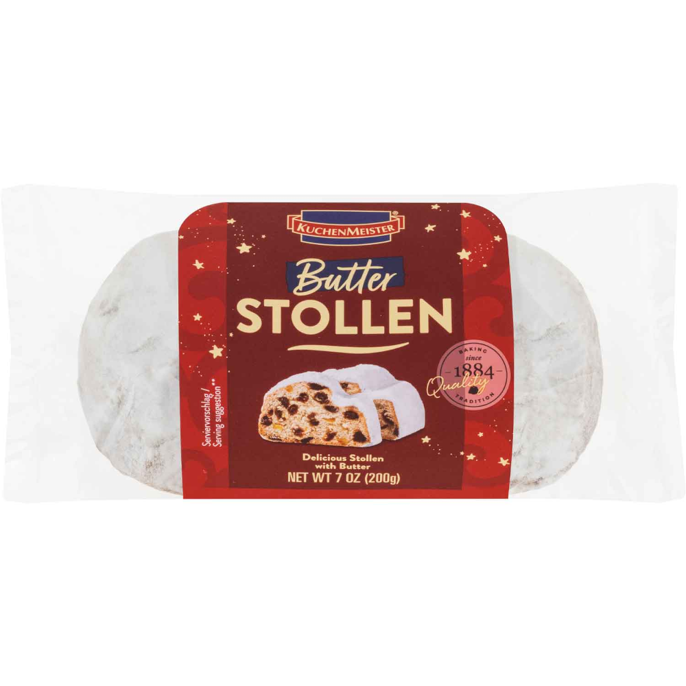 KuchenMeister Kleiner Butter Christstollen Weihnachtsgebäck 200g