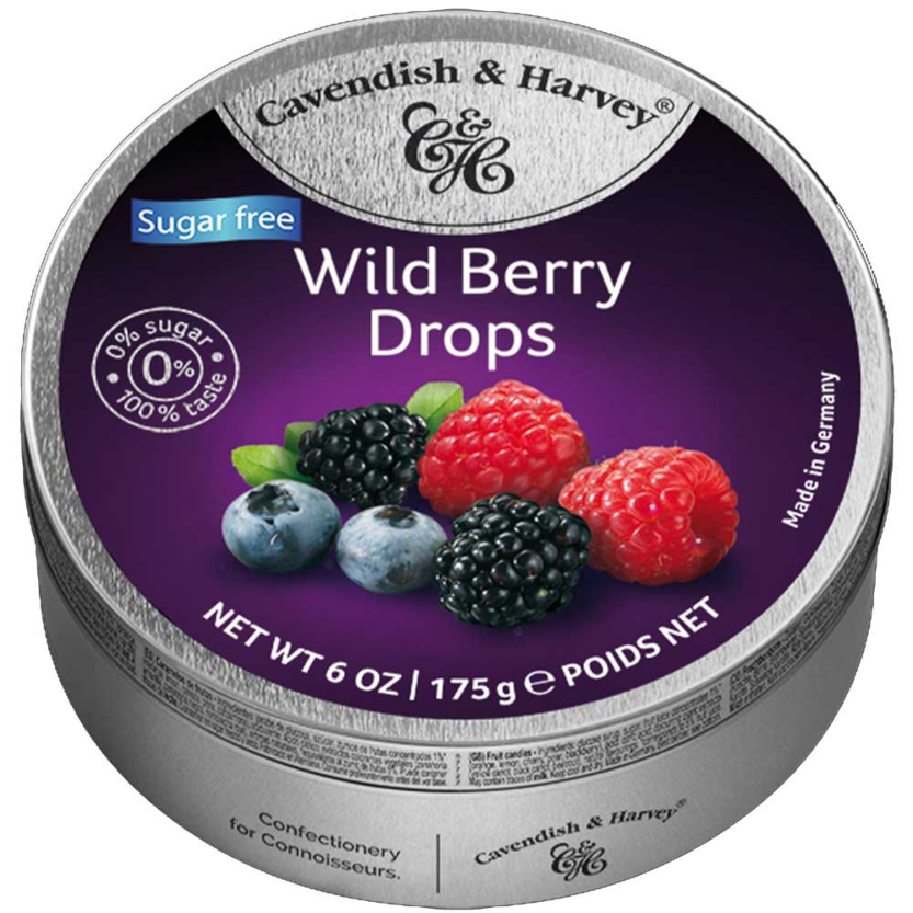 Cavendish & Harvey Sugar Free Wild Berry Drops 175g / 6.17oz