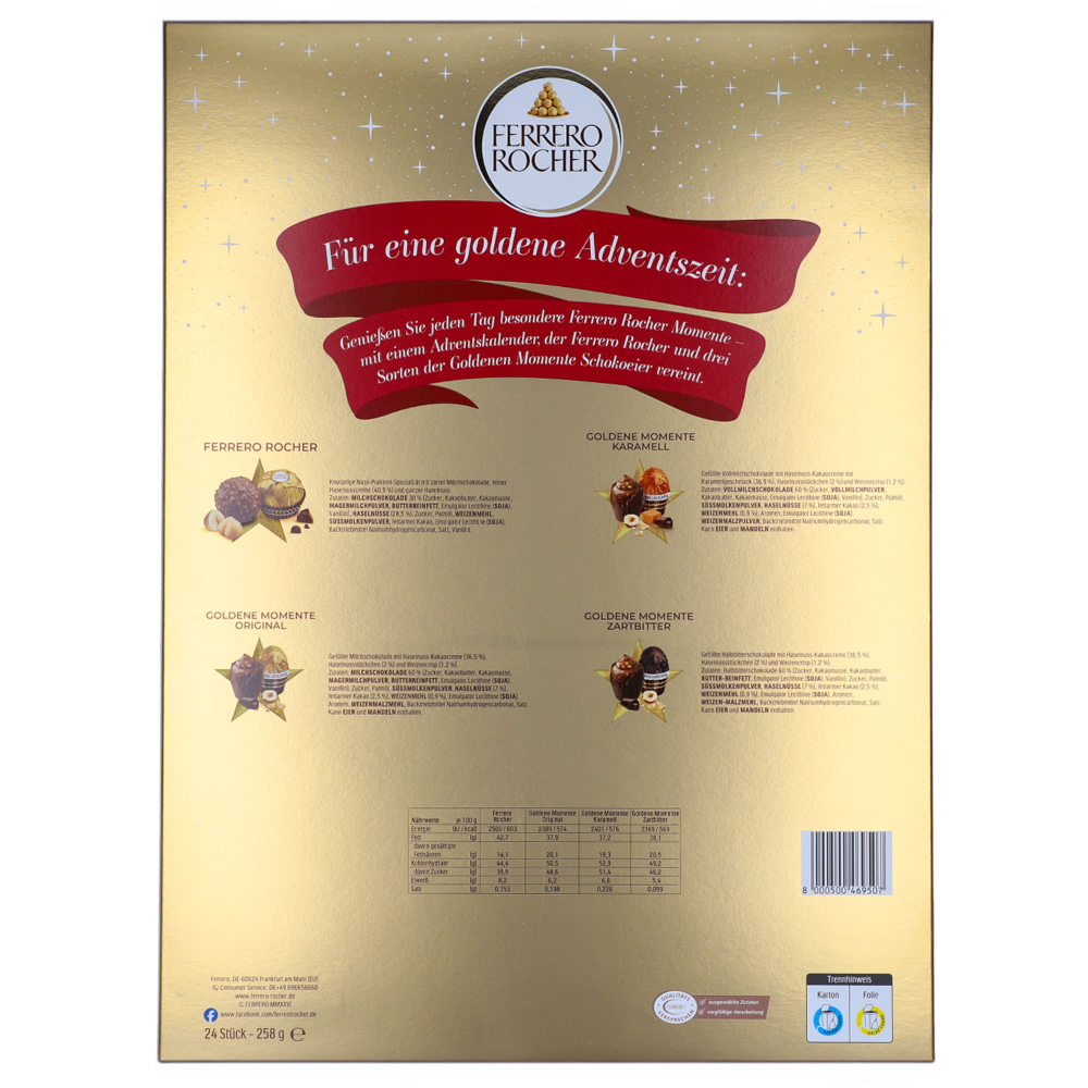 Ferrero Rocher & Goldene Momente Adventskalender 258g / 9.1oz