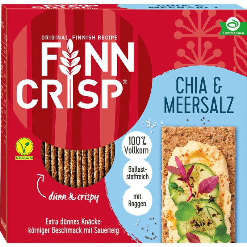 Finn Crisp Knäckebrot Chia & Meersalz, vegan 195g / 6.88oz