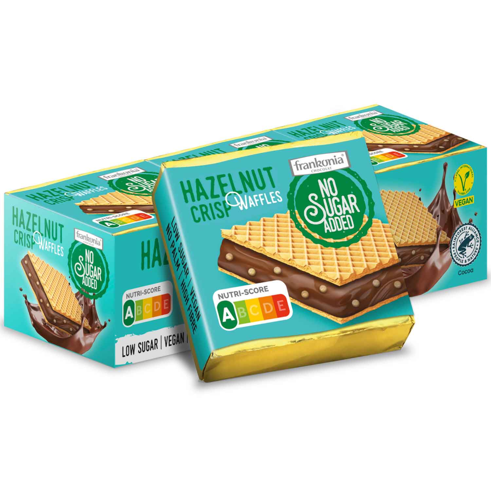 Frankonia No Sugar Added Hazelnut Crisp Waffles Vegan 175g / 6.17oz