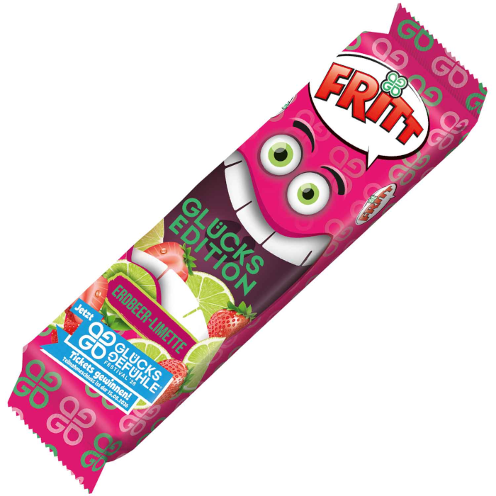 FRITT Glücks Edition Erdbeer-Limette Kaubonbonstreifen 70g  / 2.46oz