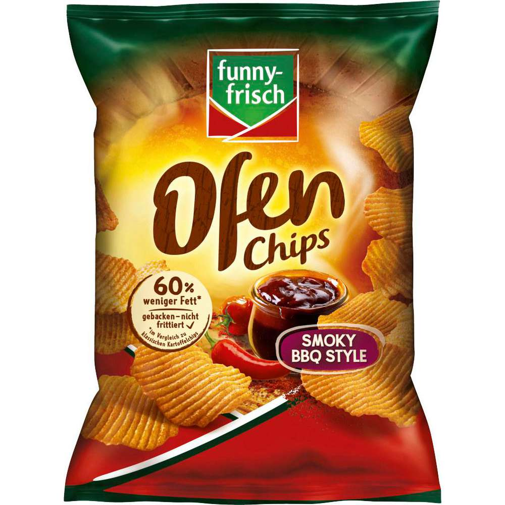 funny-frisch Ofen Chips Smoky BBQ Style 125g / 4.4oz
