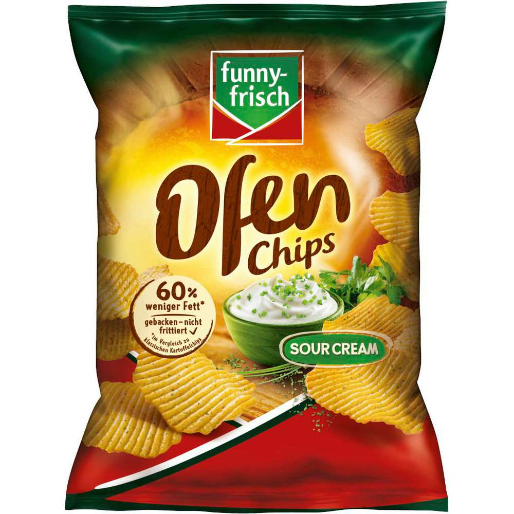 funny-frisch Ofen Chips Sour Cream 125g / 4.4oz
