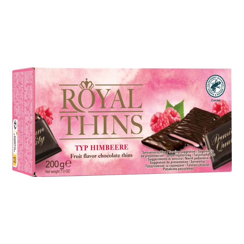 Halloren Royal Thins Himbeer-Creme-Täfelchen, vegan 200g / 7.05oz