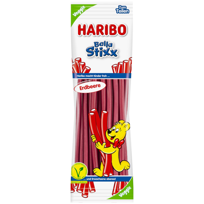 HARIBO Balla Stixx Erdbeere vegetarisches Fruchtgummi 175g