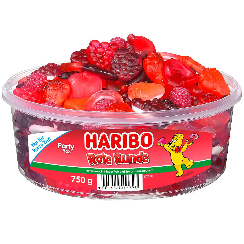 HARIBO Rote Runde Fruchtgummis und Schaumzucker 750g / 26.45oz