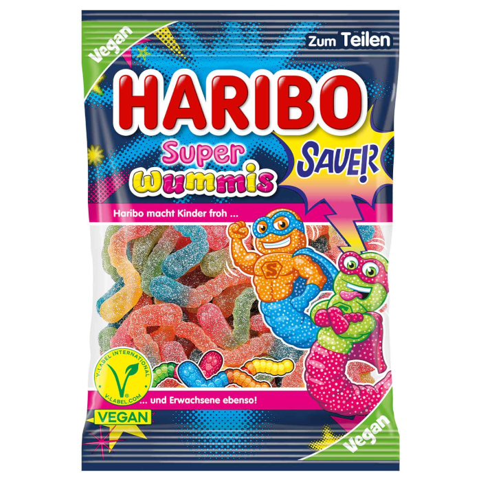 HARIBO Super Wummis Sauer Veganes Fruchtgummi 175g