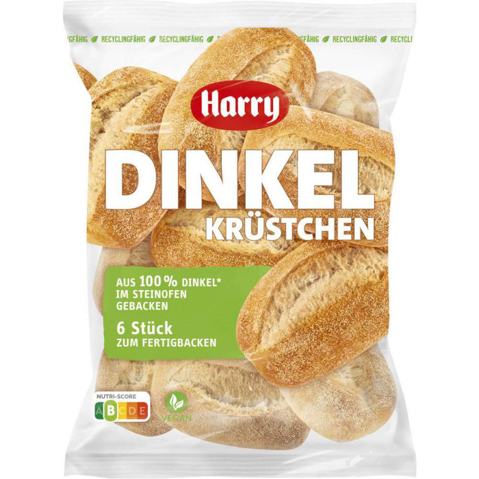 Harry Dinkel Krüstchen Brötchen zum Fertigbacken 6 Stück