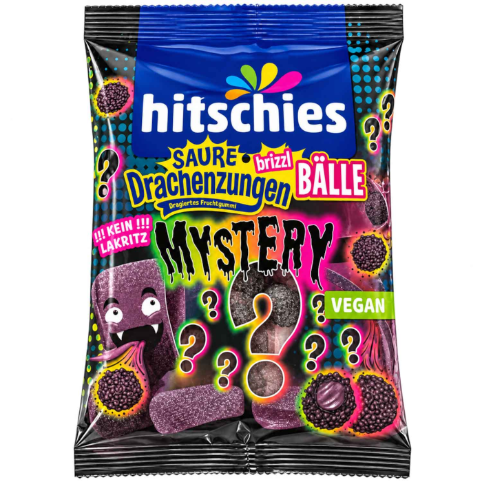hitschies Saure Drachenzungen bizzl Bälle Mystery Edition, vegan 100g / 3.52oz