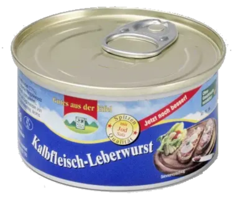 Gutes aus der Eifel Feine Leberwurst mit Kalbfleisch 125g / 4.41oz