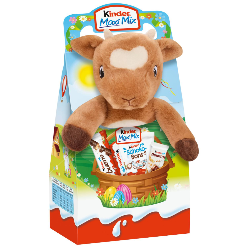 Ferrero Kinder Maxi Mix mit Plüschtier 'Hanna Herzchen' 133g / 4.69oz