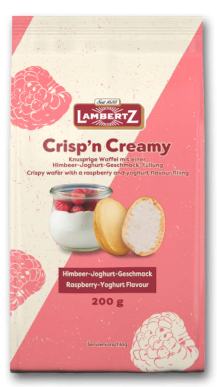 Lambertz Crisp´n Creamy Himbeer-Joghurt Waffeleier  200g / 7.05oz