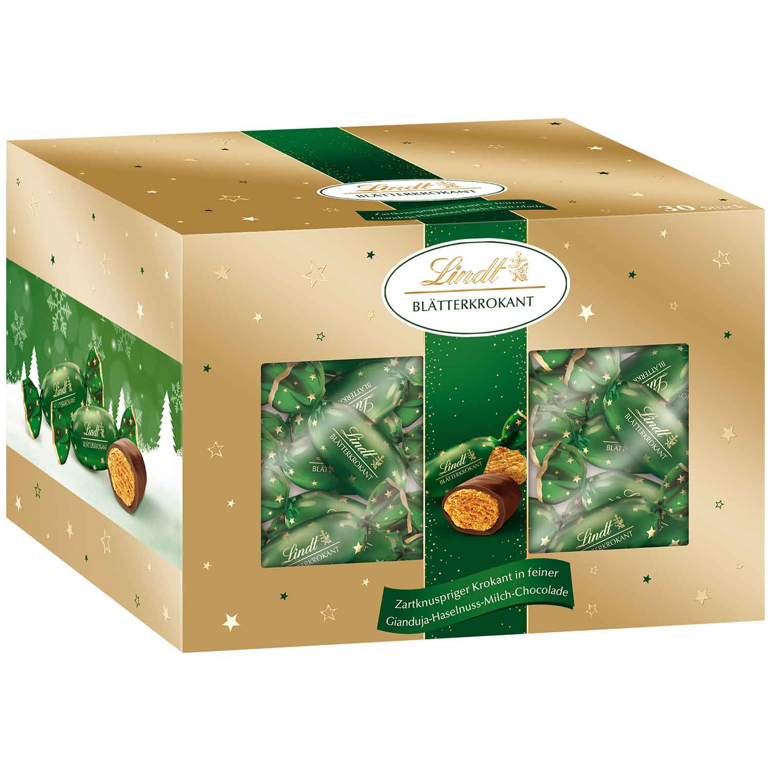 Lindt Blätterkrokant Zapfen 25 Stück im Köcher 450g / 15.87oz