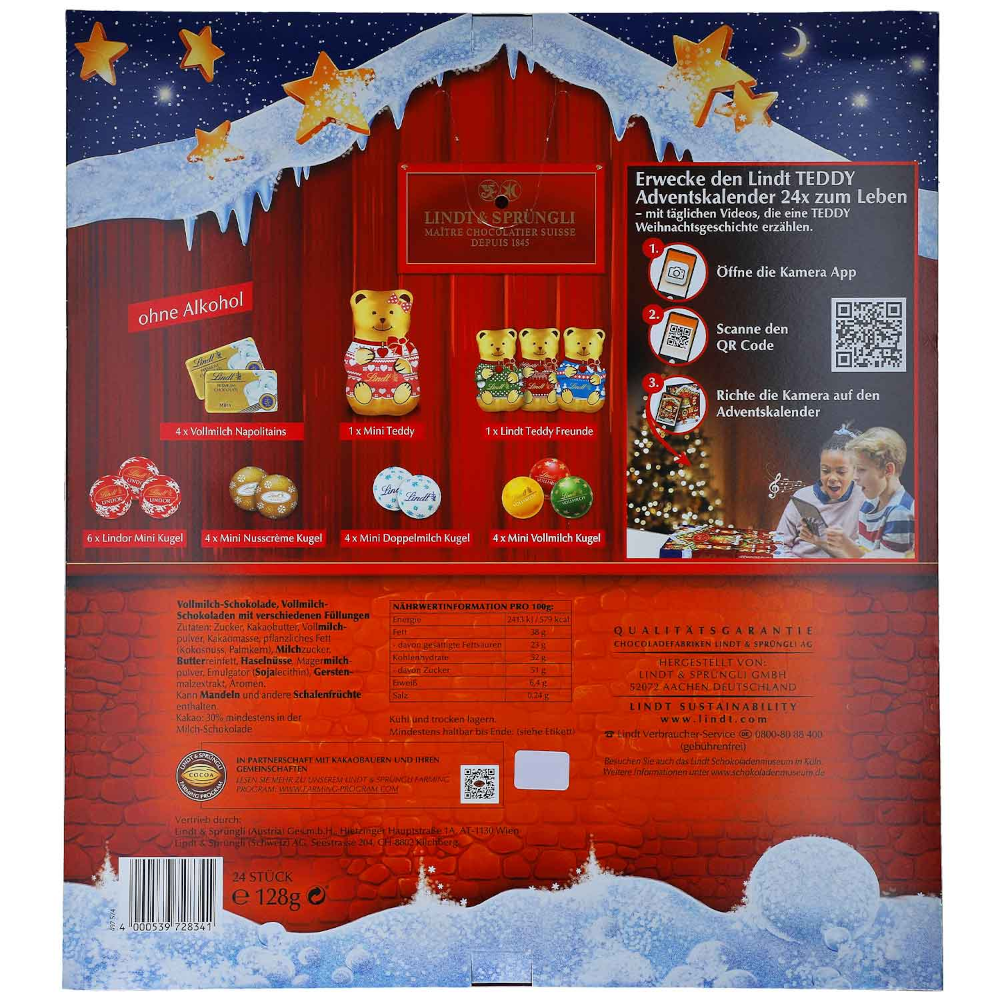 Lindt Kleiner Teddy Adventskalender 128g / 4.52oz