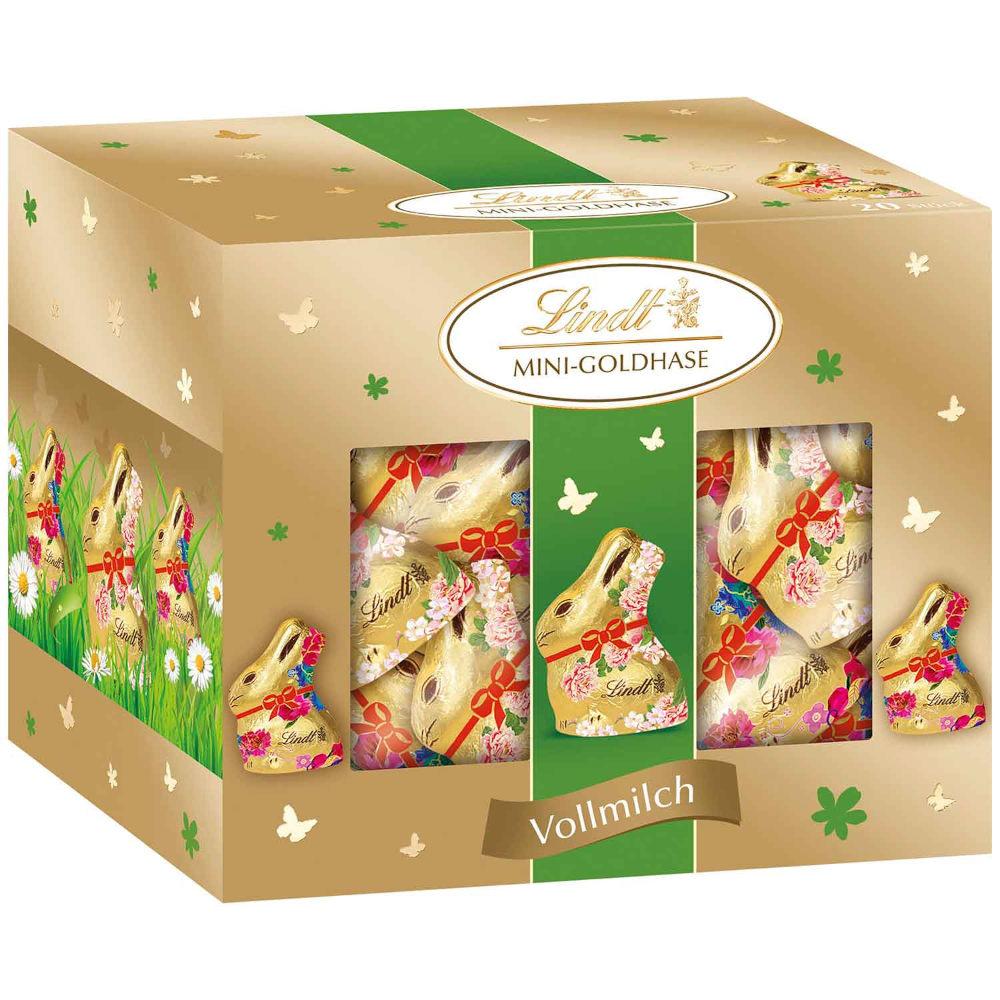 Lindt Mini Goldhasen Blumen Edition 20 Stück im Köcher 200g / 7.05oz