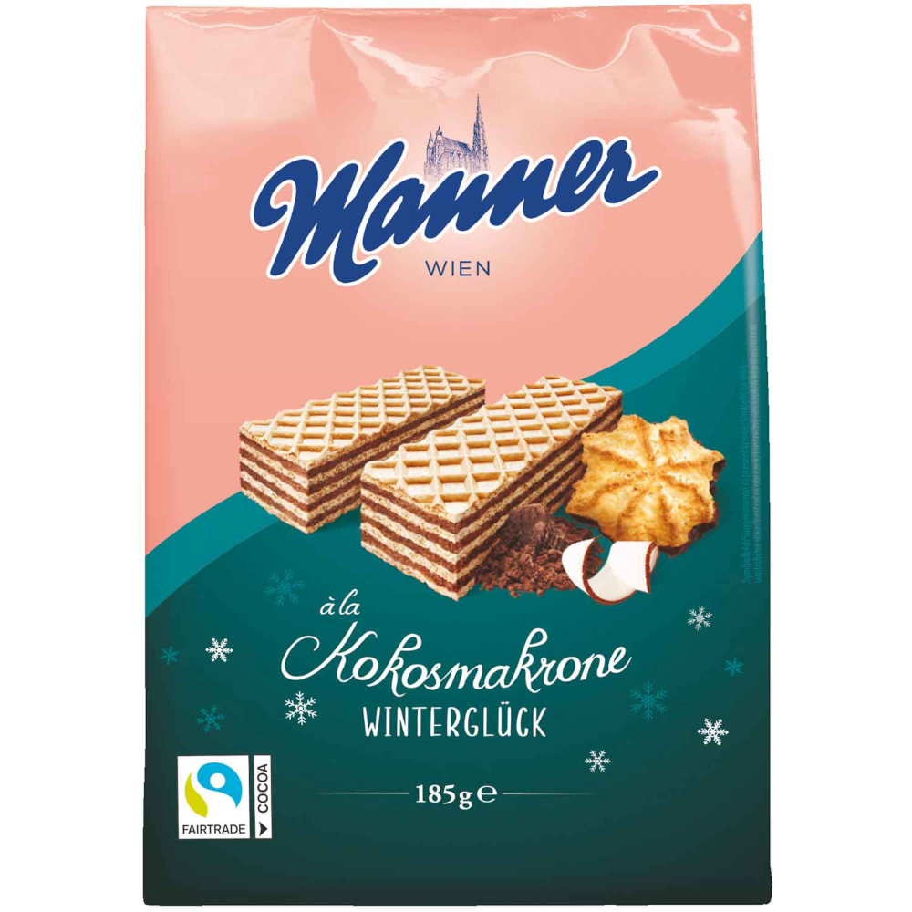 Manner Winterglück à la Kokosmakrone Waffelgebäck 185g / 6.52oz