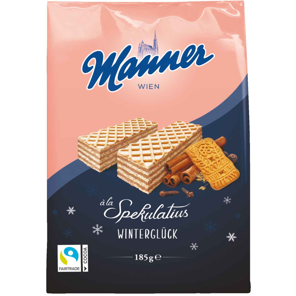 Manner Winterglück à la Spekulatius Waffelgebäck 185g / 6.52oz