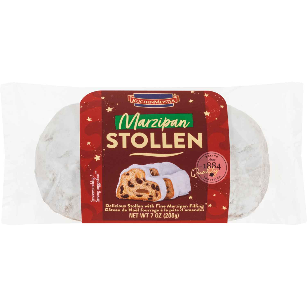 KuchenMeister Kleiner Marzipan Christstollen Weihnachtsgebäck 200g