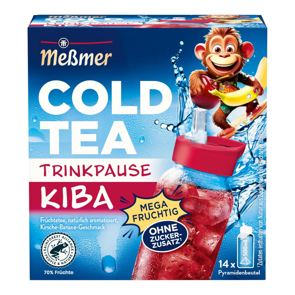 Meßmer Cold Tea Trinkpause Kirsch-Banane 14 Pyramidenbeutel