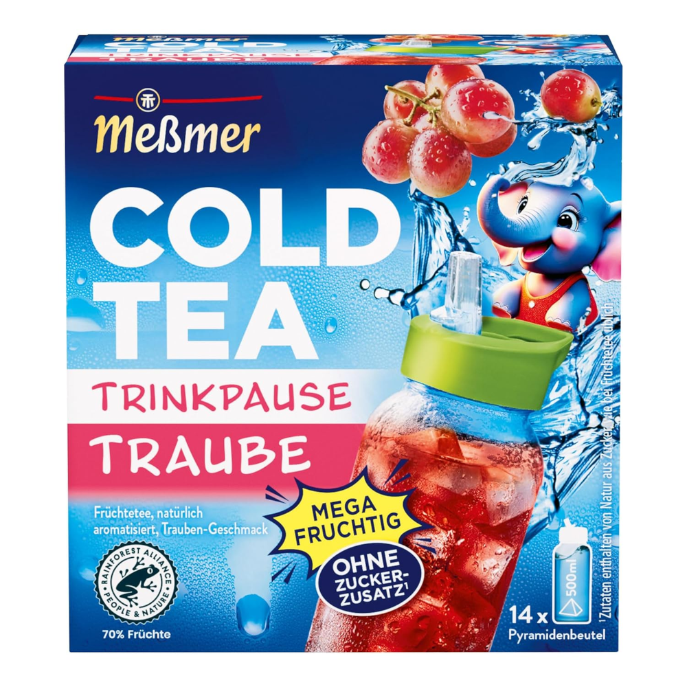 Meßmer Cold Tea Trinkpause Traube 14 Pyramidenbeutel
