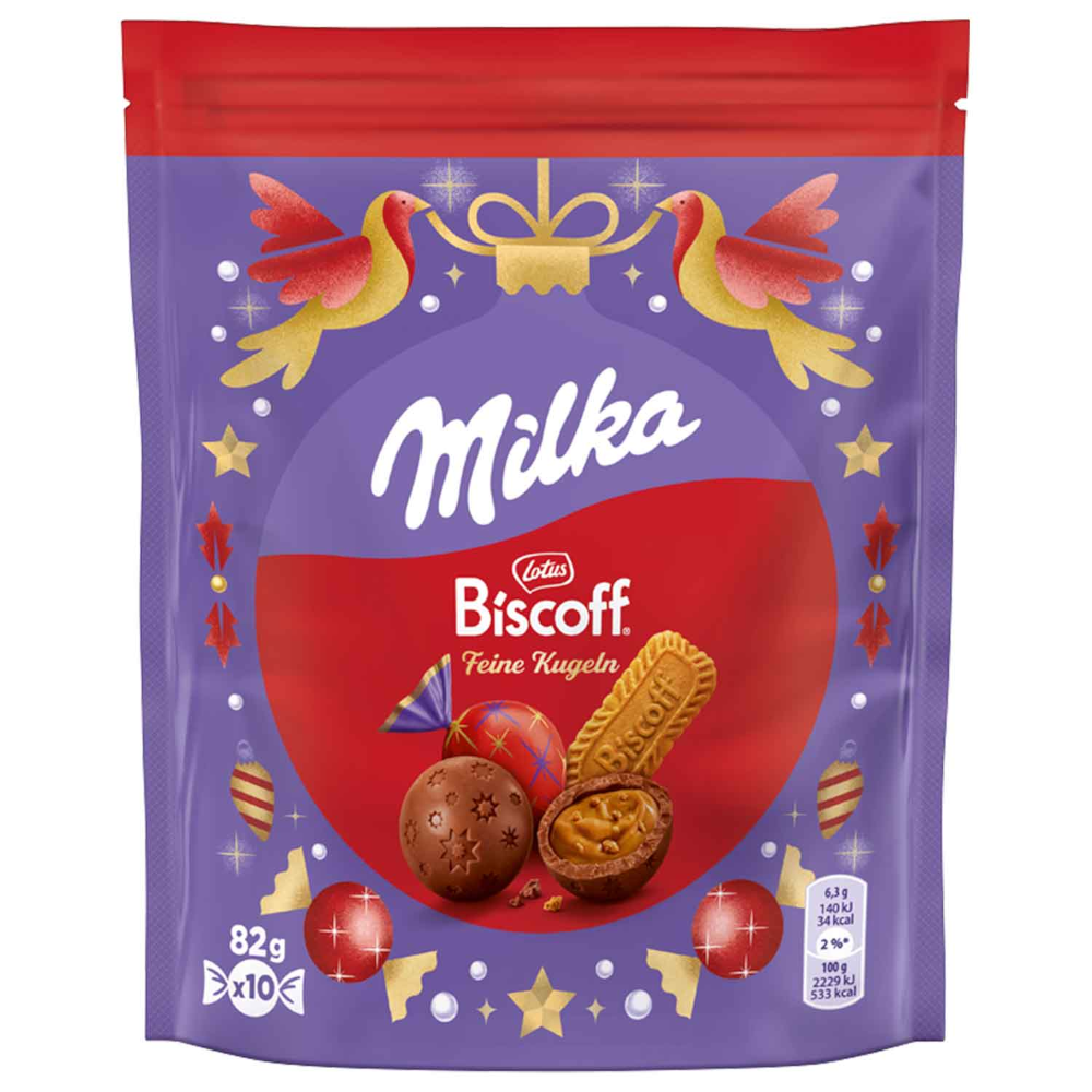 Milka Feine Schokoladen Kugeln Lotus Biscoff 82g / 2.89oz