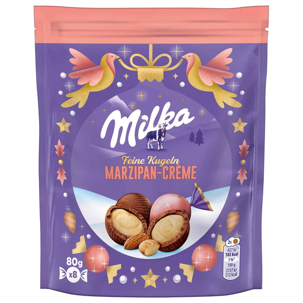 Milka Feine Schokoladen Kugeln Marzipan-Crème 80g / 2.82oz