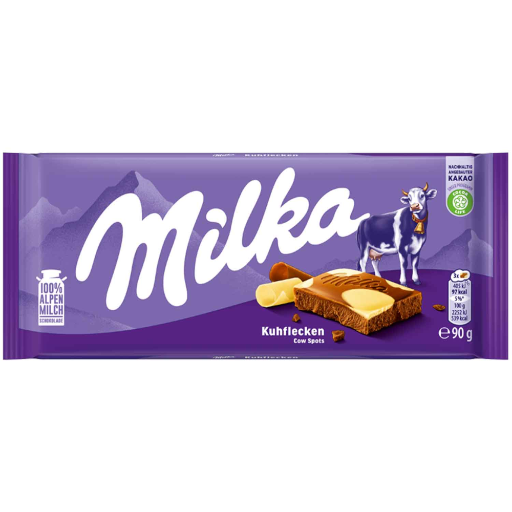 Milka Kuhflecken Alpenmilch & Weiße Schokolade 90g / 3.17oz