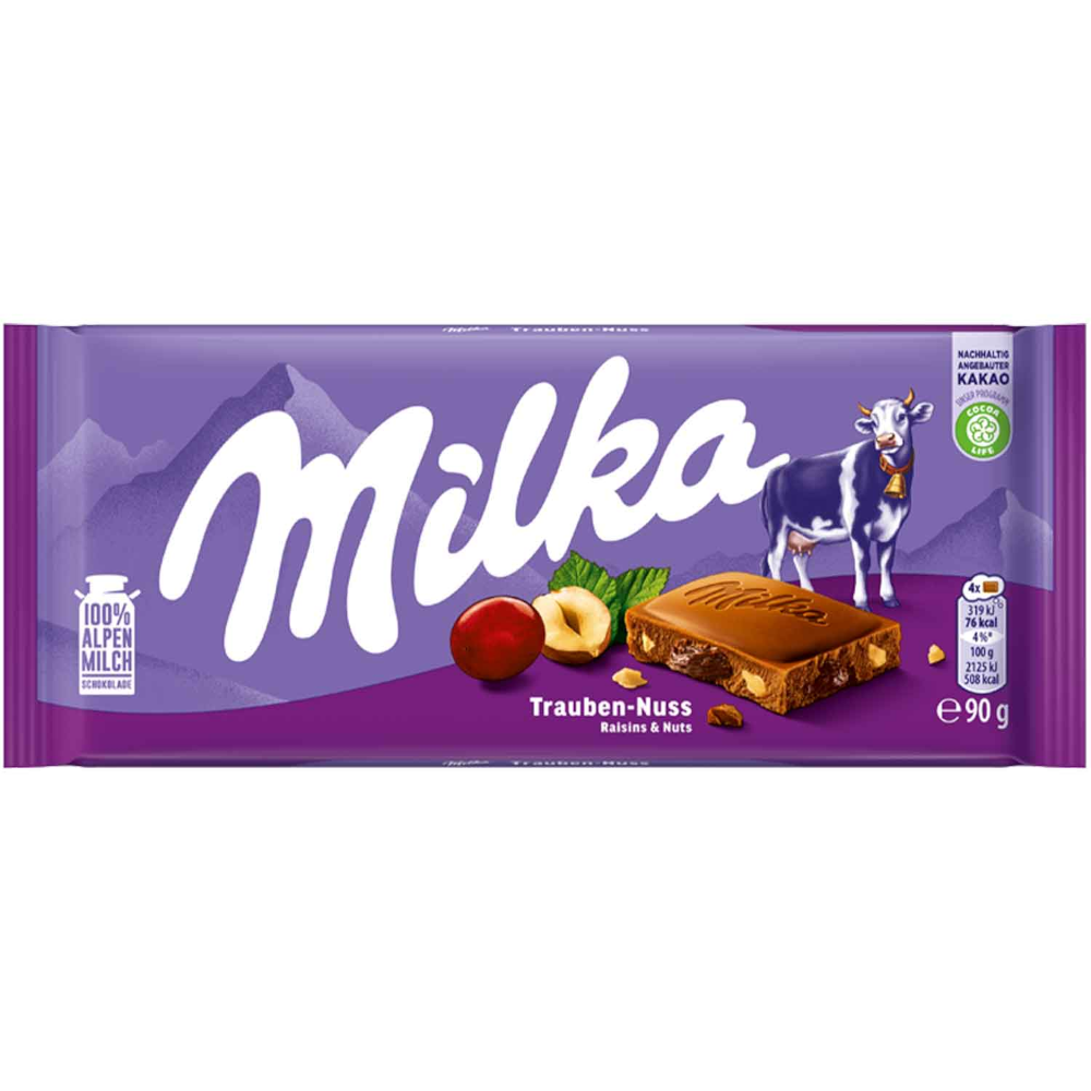 Milka Trauben-Nuss Alpenmilch Schokolade 90g / 3.17 oz