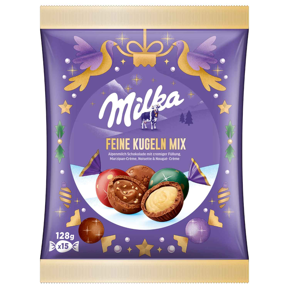 Milka Feine Schokoladen Kugeln Mischung 128g / 4.52oz