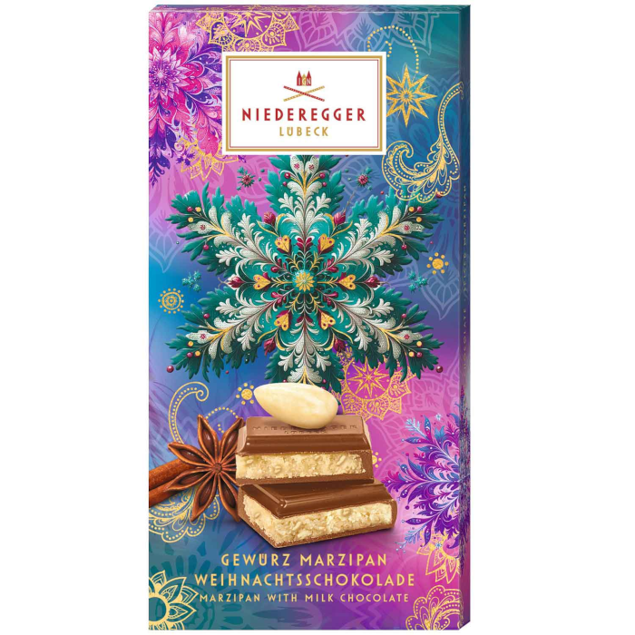 Niederegger Merry Christmas Weihnachtsschokolade Gewürz Marzipan 110g