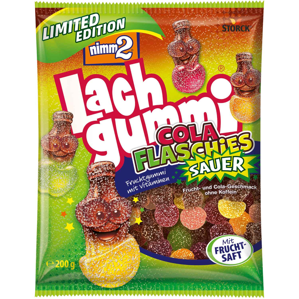 Storck nimm2 Lachgummi Cola Flaschies Sauer 200g / 7.05oz