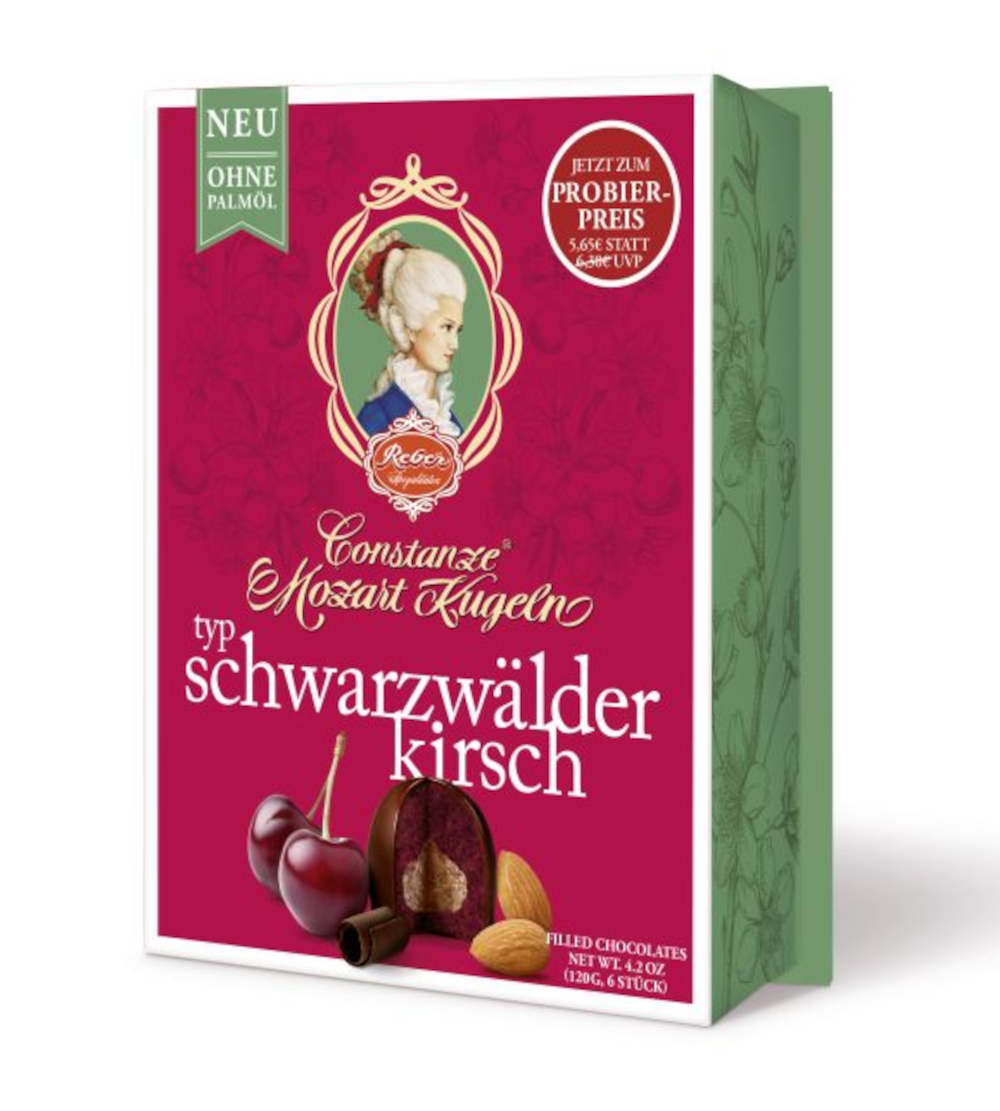 Reber Constanze Schwarzwälder Kirsch Mozart Kugeln 6 Stück 120g