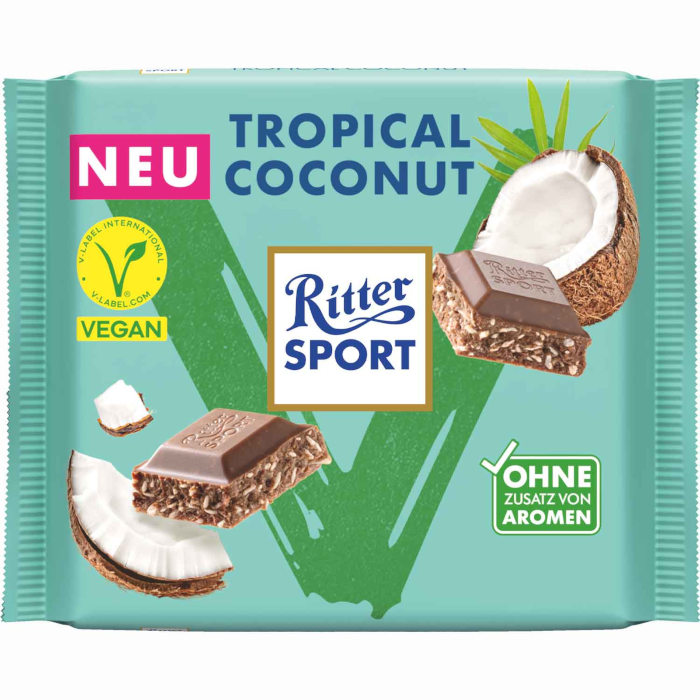 Vegane Ritter Sport Schokolade Tropical Coconut 100g