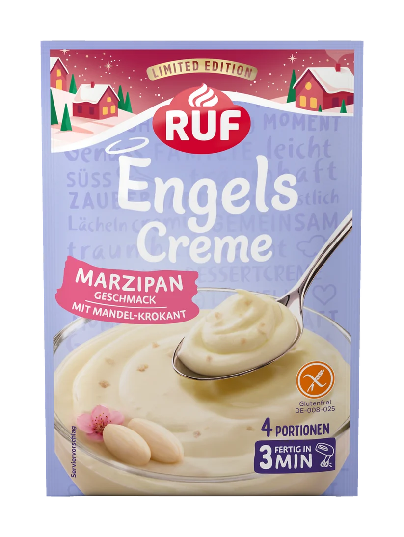 RUF Engels Creme Marzipan Geschmack mit Mandelkrokant 70g / 2.47oz