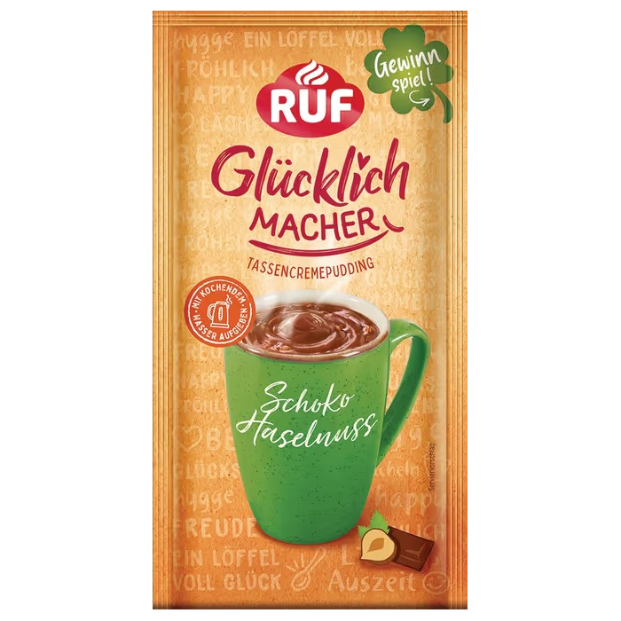 RUF Glücklichmacher Tassencremepudding Schoko Haselnuss 59g / 2.08oz MHD 11/2025