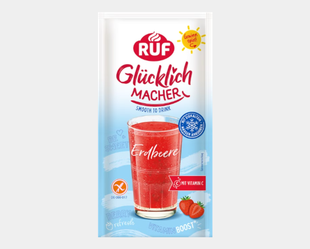 RUF Glücklichmacher Smooth to Drink Erdbeere 46g / 1.62oz MHD: 12/2025