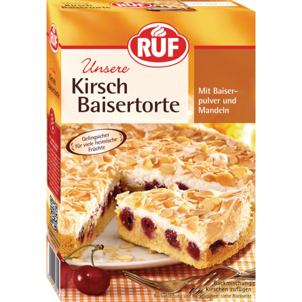 RUF Kirsch-Baisertorte Backmischung mit Mandeln 350g / 12.34oz