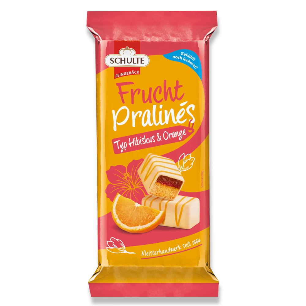 Schulte Frucht Pralinés Typ Hibiskus & Orange 100g / 3.52oz