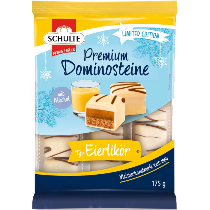 Schulte Premium Dominosteine Typ Eierlikör Weiße Schokolade 175g