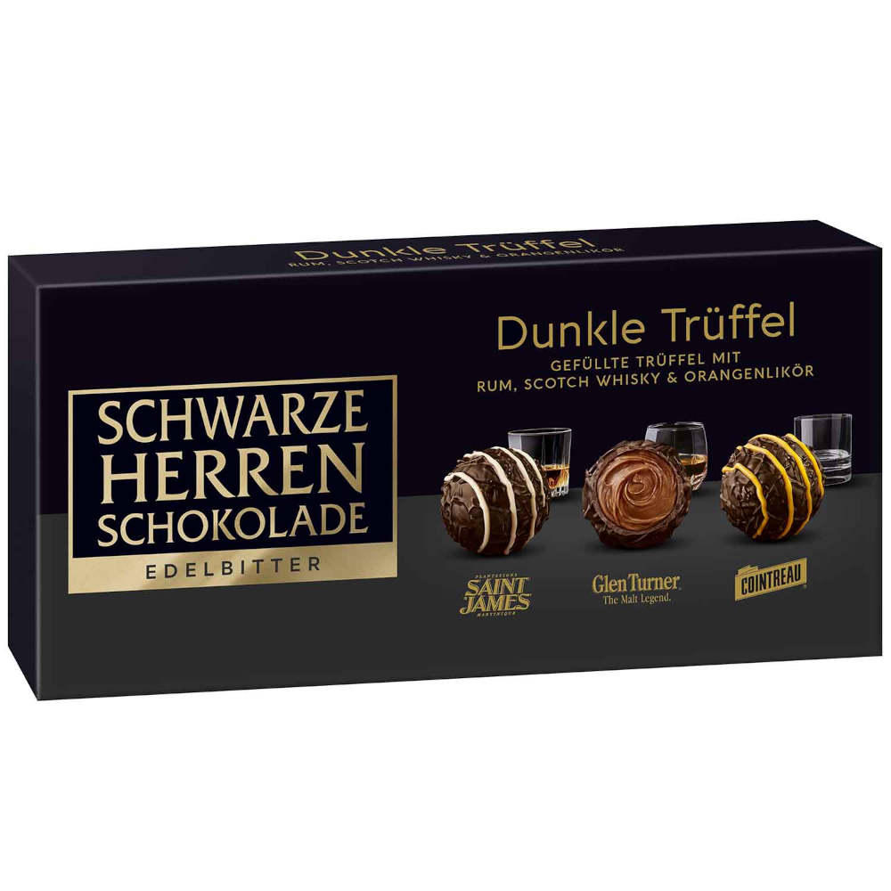 Schwarze Herren Schokolade Edelbitter Dunkle Trüffel 125g / 4.41oz