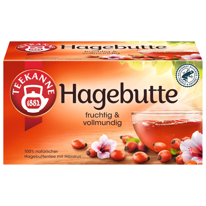 Teekanne Hagebutte fruchtig & vollmundig 20 Doppelkammer-Teebeutel