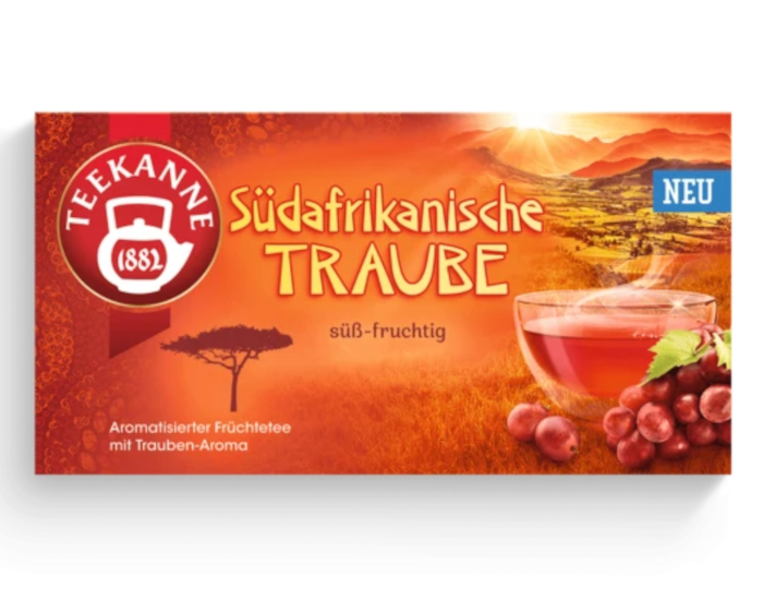 Teekanne Ländertee Südafrikanische Traube 20 Teebeutel